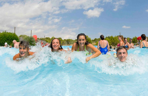 Fun in the sun at Aqualand's Surf Beach. © Aqualand, Bahia de Cadiz